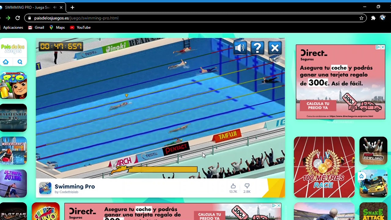 SWIMMING PRO Juega Swimming Pro en Pais de Los Juegos Poki Google Chrome 2020 07 12 18 06 34