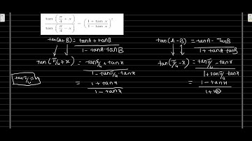 Prove that tan(π/4+x)/tan(π/4-x)=(1+tanx)^2/(1-tanx)^2