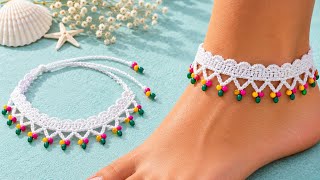 Everyone Thinks I Bought This Beaded Crochet Anklet π