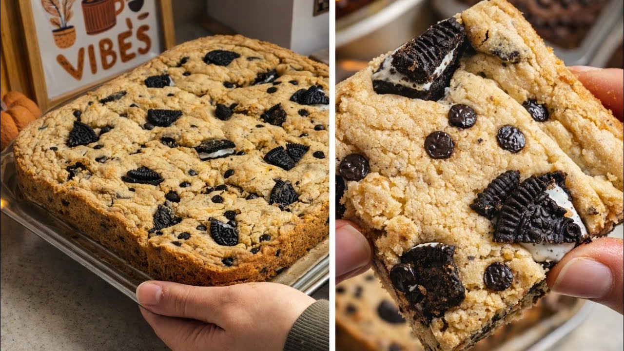 The Most Delicious & Fudgy Blondie Recipe! Ready in 5 minutes! (OREO version)