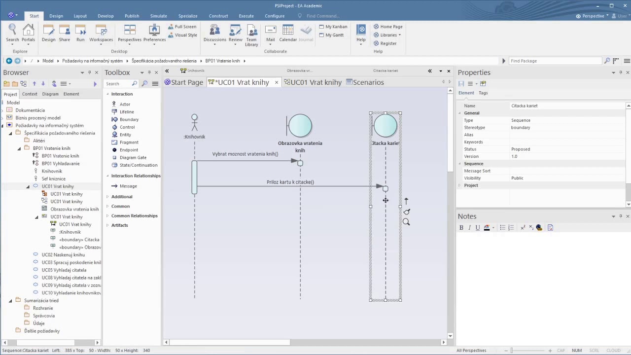 07. Sekvenčné diagramy + analytický model tried (Enterprise Architect ...