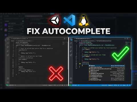 how to setup unity and vs code (FIX auto complete code) with any linux distro