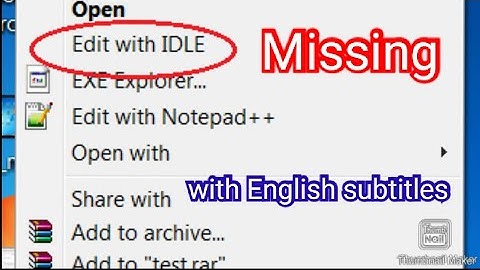 edit with idle option missing