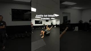 Stability ball oblique crunches