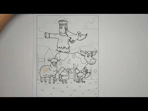 how to color garden animals with beautiful views step by step by Magic Finger Esr