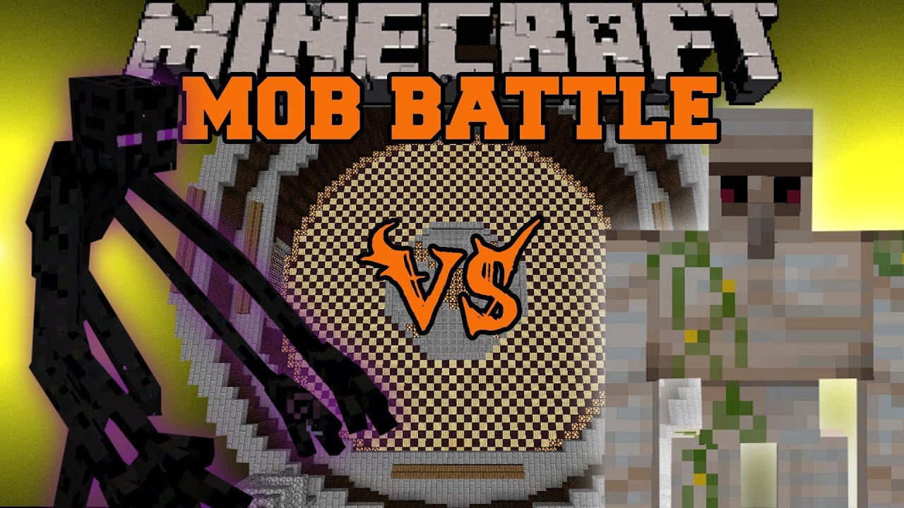 Mutant Enderman Vs Iron Golem - Minecraft Mob Battles 