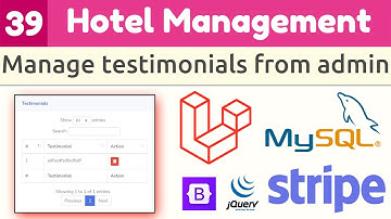 Laravel Full Course - Hotel Management System | Manage Testimonials from Admin Panel #39