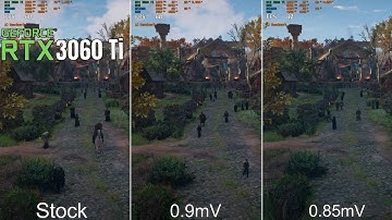 RTX 3060 Ti Stock Voltage vs Undervolt 0.9mV vs 0.85mV | Assassin Creed Valhalla 1440p
