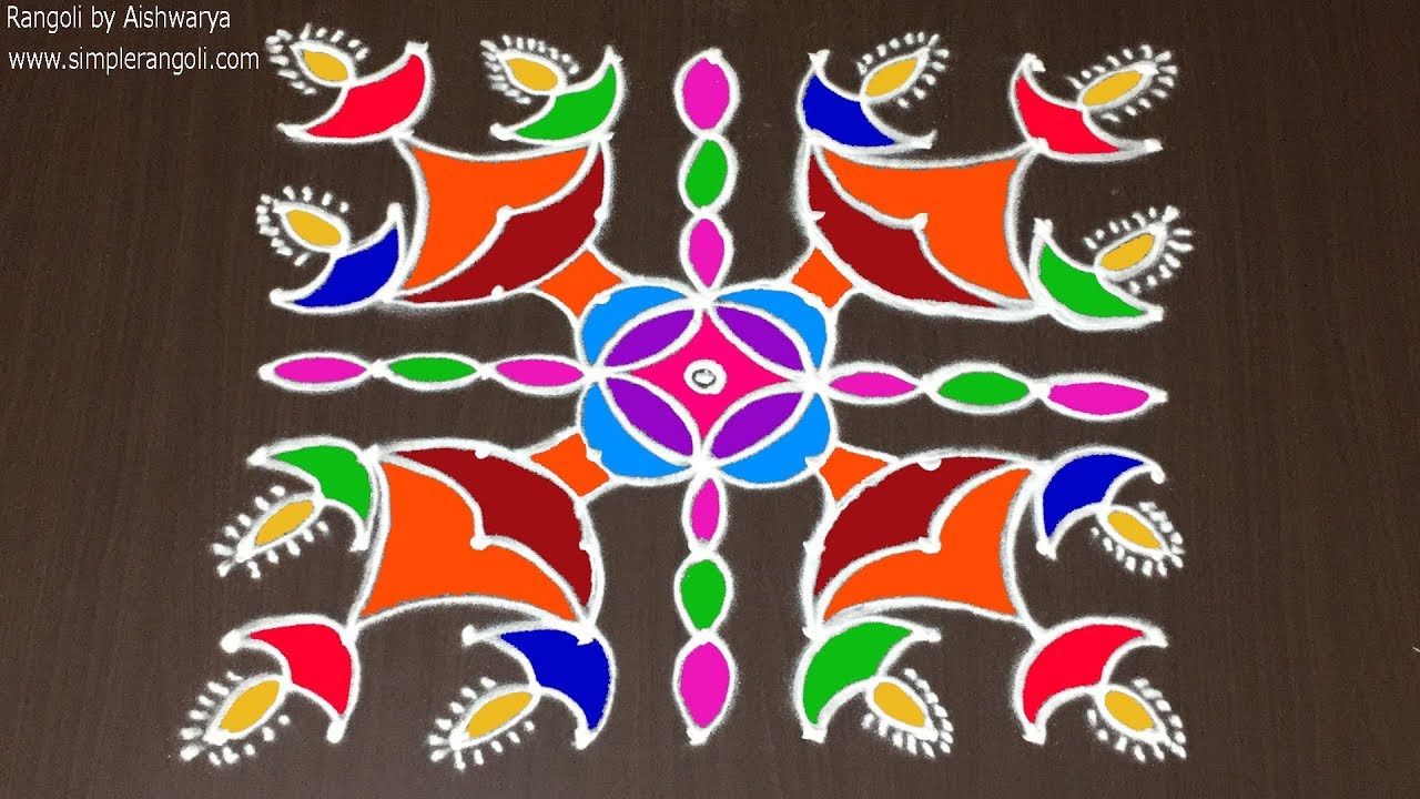 Beautiful Diwali Muggulu 2019 new 9 se 9 | Simple Rangoli Designs ...