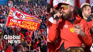 Kansas City Chiefs 2024 Super Bowl parade: Travis Kelce, Patrick Mahomes celebrate with fans | FULL