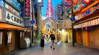 【4K】Japan Night Walk in Downtown Osaka Shinsekai & Tennoji | Osaka Nightlife