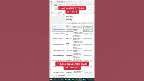 How to send emails in Excel #shorts