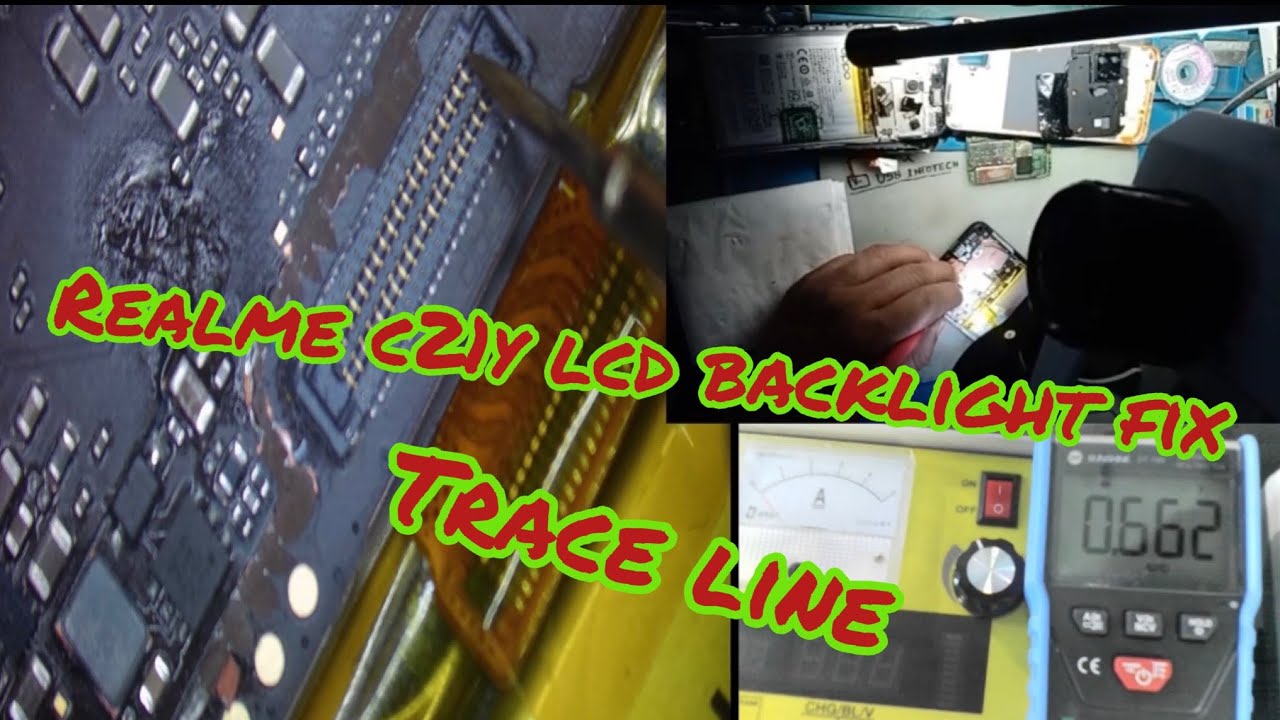 Realme c21y lcd backlight fix ( by trace line step by step ) YouTube