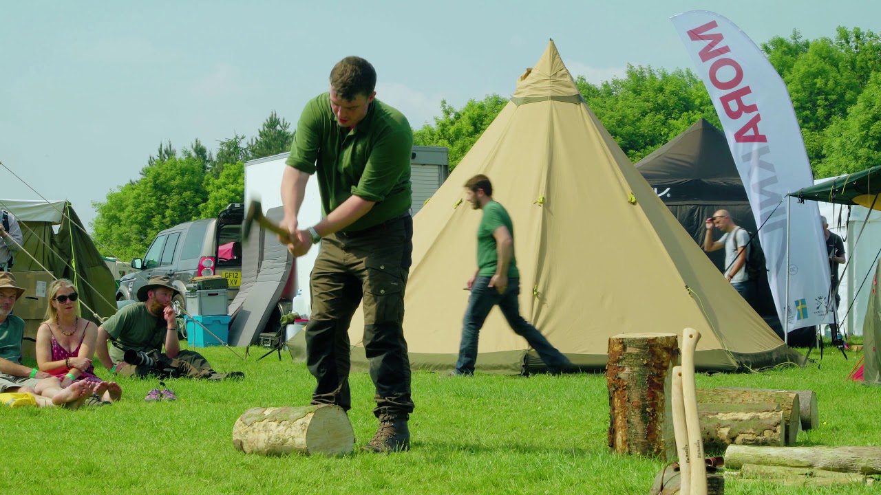 Bushcraft Show Axe Demo | Paul Kirtley | Frontier Bushcraft - YouTube