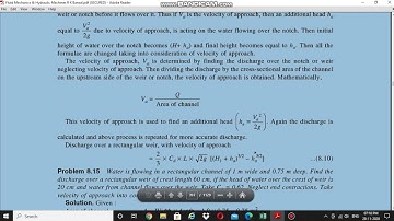 KTU - CET 203 - Fluid mechanics - Module 4 - Velocity of approach, francis formula