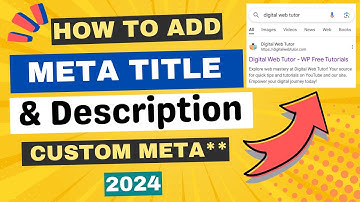 How to Add Meta Title & Description in WordPress Website ( Use Anything you Want to Show !! )