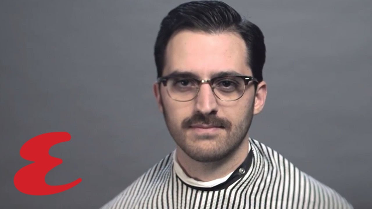 mens fashion corporativo Trimming a Mustache