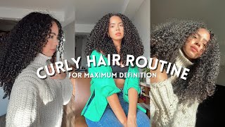 CURLY HAIR ROUTINE FOR MAXIMUM DEFINITION | detailed & in depth