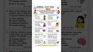 Top CTET PYQs on Disabilities & Inclusive Education | Must Watch! 🚀📚#ctet #cdp #education #shorts