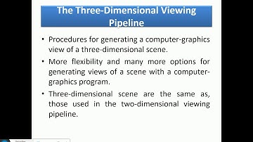 Computer Graphics   The Three Dimensional Viewing Pipeline