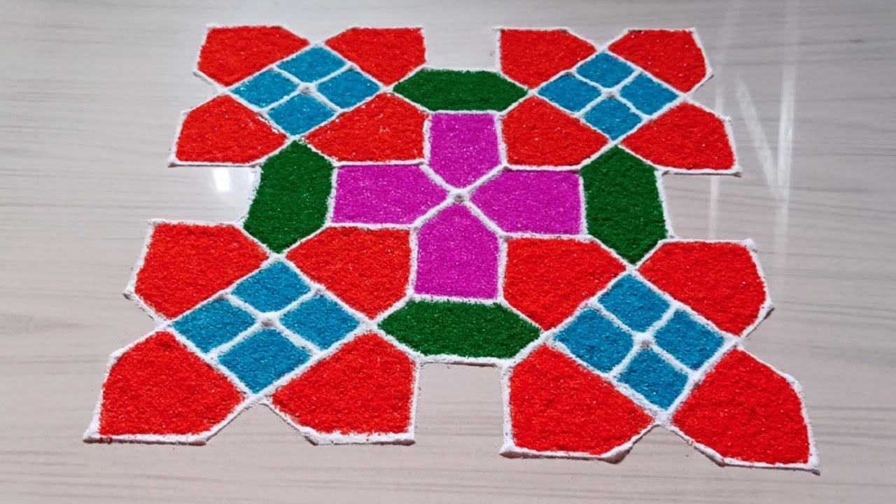 | Красивый дизайн ранголи от Дот (8 x 8) для праздника | Дизайн ранголи от Дот | Дизайн колам от ...