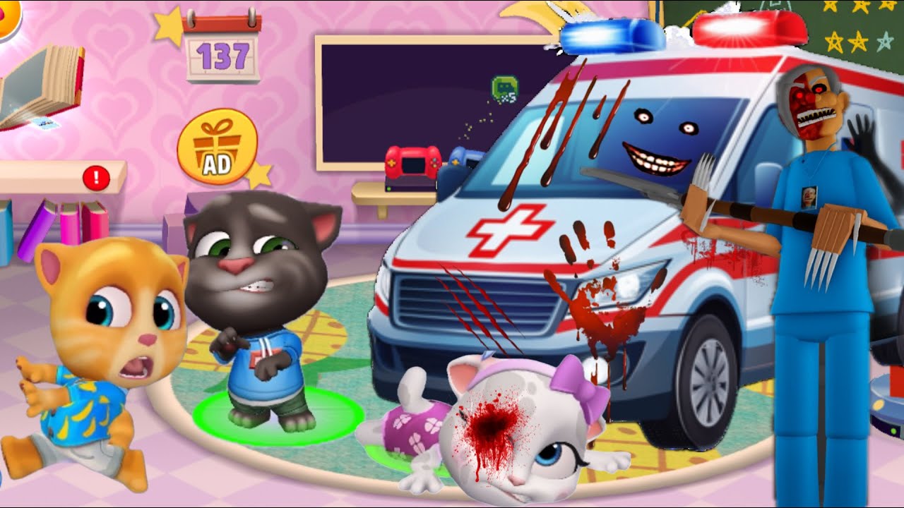 Ambulance Berhantu Datang Menculik Tom Angela! - My Talking Tom Friends