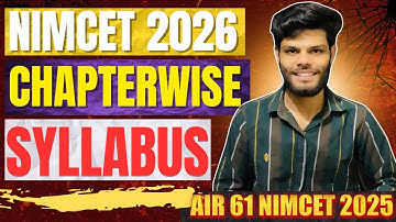 NIMCET DETAILED CHAPTERWISE SYLLABUS | NIMCET 2026 | SHIVAM PILANIA (AIR 61) |#nimcet