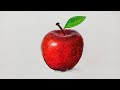 oil pastel realistic drawing/ apple painting step by step for beginners