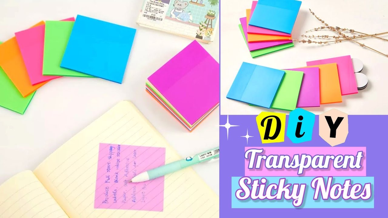 Colourful Glitter Transparent Sticky Notes