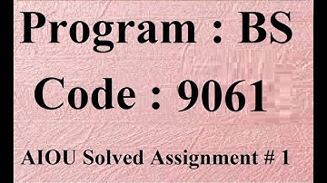 AIOU Code 9061 Solved Assignment No 1 Spring 2024 | Baloch Academy