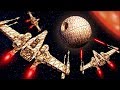 Epic Battle of Yavin with New Thruster Propelled X-Wings vs Death Star in Forts Star Wars!