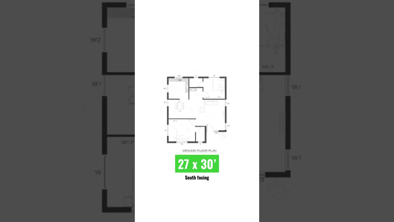 27x30 South facing plan with vasthu 💯