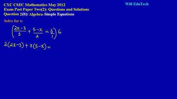CSEC CXC Maths Past Paper 2 Question 2b May 2012 Exam Solutions (Answers)_ by Will EduTech