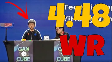 Yiheng Wang 4.48 insane 3x3 Rubik’s cube WR average ! #wca#record