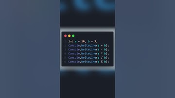 Arithmetic Operators in C# | +, -, *, /, % Explained 🔢#shorts #coding