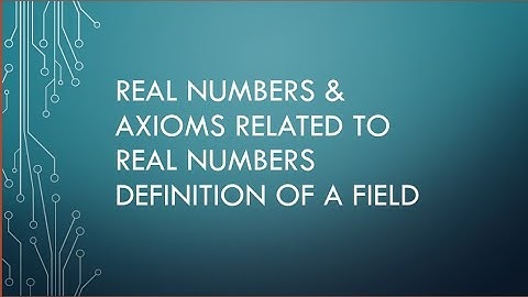 Lecture#1.Calculus-1.Real numbers and axioms related to real numbers.Definition of a field.