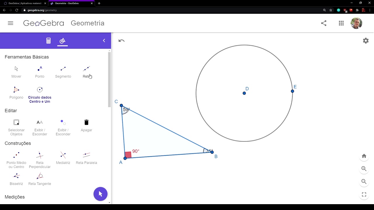 Triângulo Retângulo no GeoGebra
