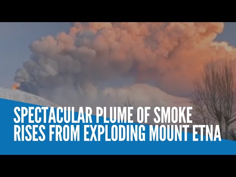 Spectacular plume of smoke rises from exploding Mount Etna