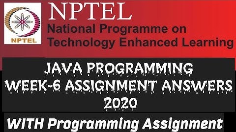 NPTEL PROGRAMMING IN JAVA WEEK-6 ASSIGNMENT ANSWERS||#SKumarEdu||#NPTEL||#java||
