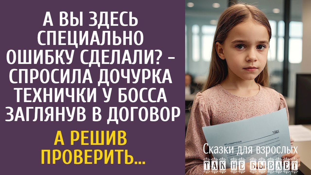А Вы здесь специально ошибку сделали - спросила дочурка технички у босса заглянув в договор…
