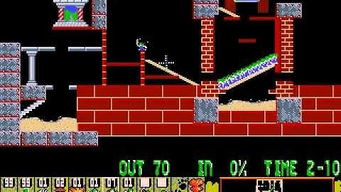 DOS Oh No! More Lemmings Havoc 18 Lemmings in a situation