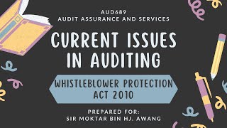 AUD689 CURRENT ISSUES IN AUDITING (WHISTLEBLOWER PROTECTION ACT 2010)