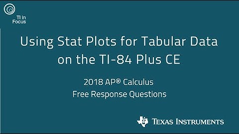 Using Stat Plots for Tabular Data on the TI-84 Plus CE Graphing Calculator