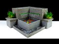 How to make a beautiful tabletop water fountain with cement and thermocol