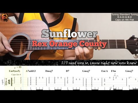 Sunflower - Rex Orange County | Guitar Fingerstyle Tabs + Chords ...