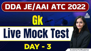 DDA JE | AAI ATC 2022 | GK | Live Mock Test #3 | By Kirti Pandey