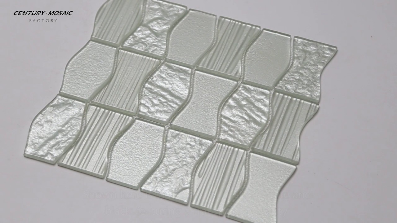 2016 New Design, Wave Strip Crystal Glass Mosaic Tile, Century Mosaic Factory Manufacturer Supplier