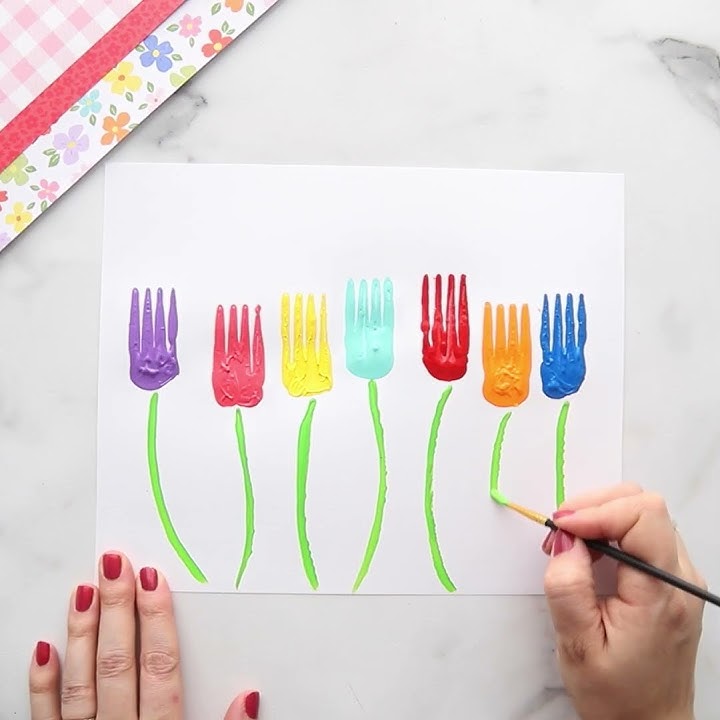 Kerajinan Bunga Lukis Garpu