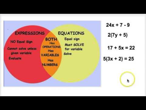 Difference between expressions and equations - YouTube