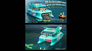 22.7m SEA CLEANING Catamaran WITH USV DRONE ANNEX Architecture & Design Andrei Rochian